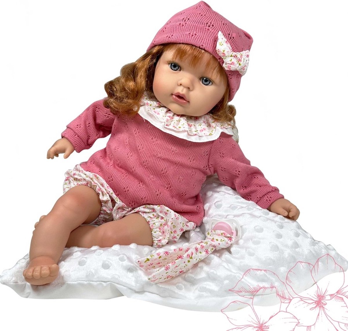 Nines d Onil Babypop Tita Roze Rood 45 cm